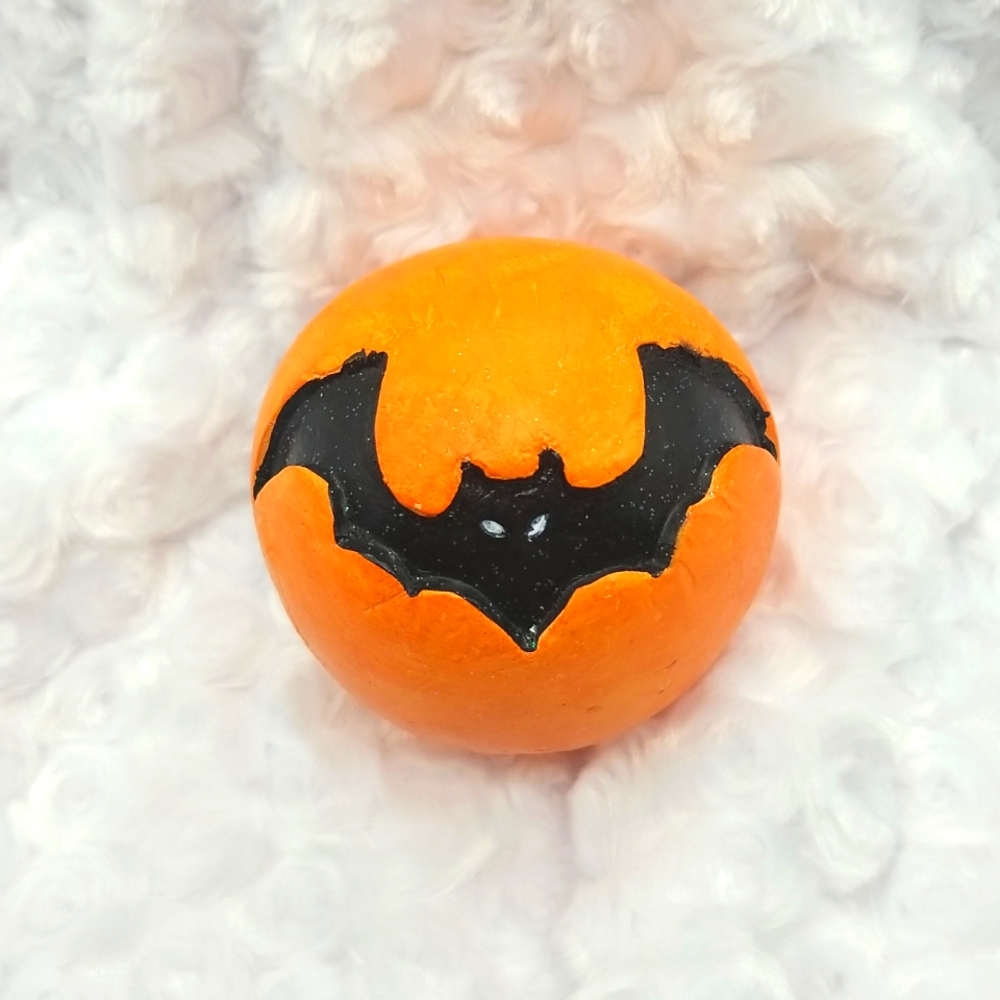 6 Vintage Halloween Decorative Orange & Black Orb Sphere Ball Bowl Filler - Picture 10 of 14